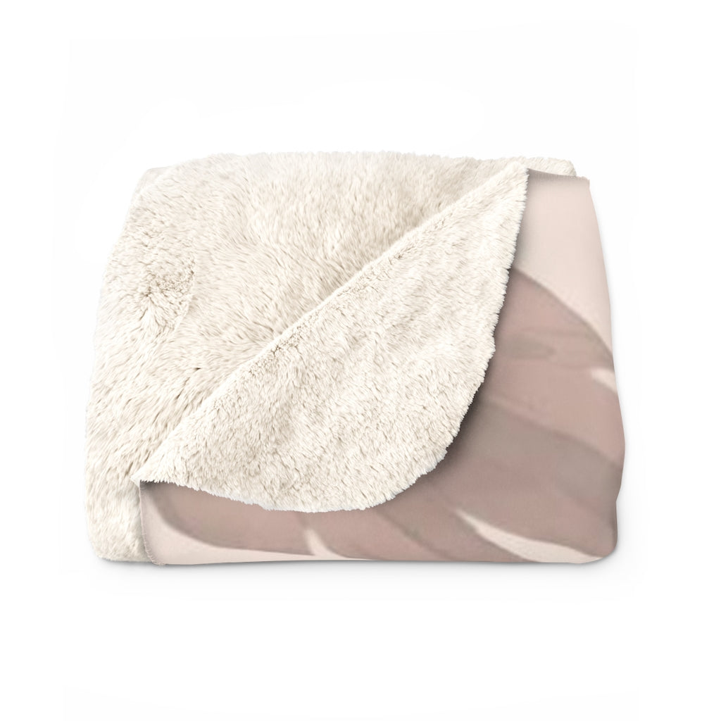 Floral Comfy Blanket | Beige Tropical Leaves