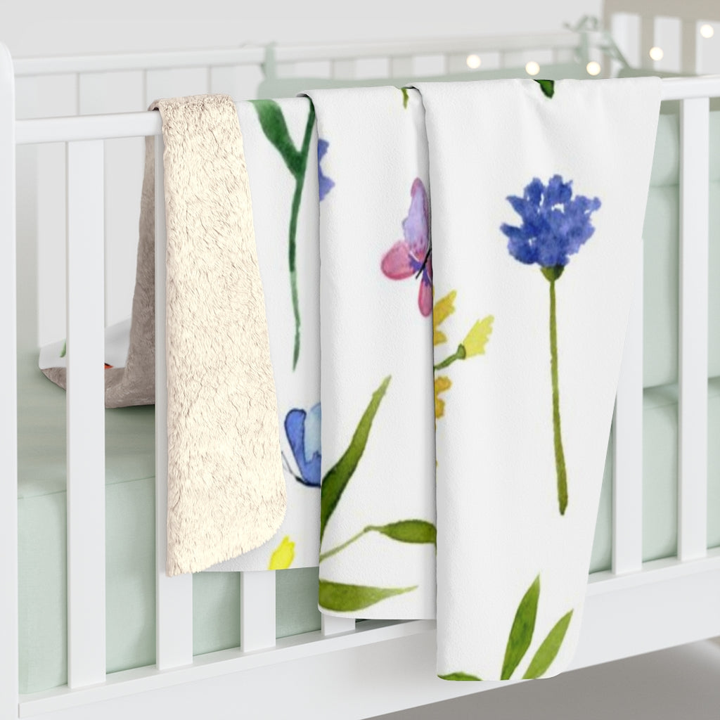 Floral Comfy Blanket | Lavander Butterflies