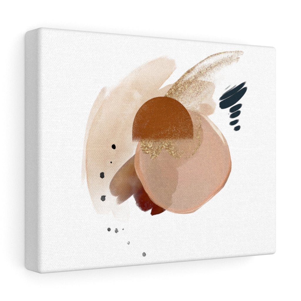 Abstract Canvas Art | White Brown Beige Gold