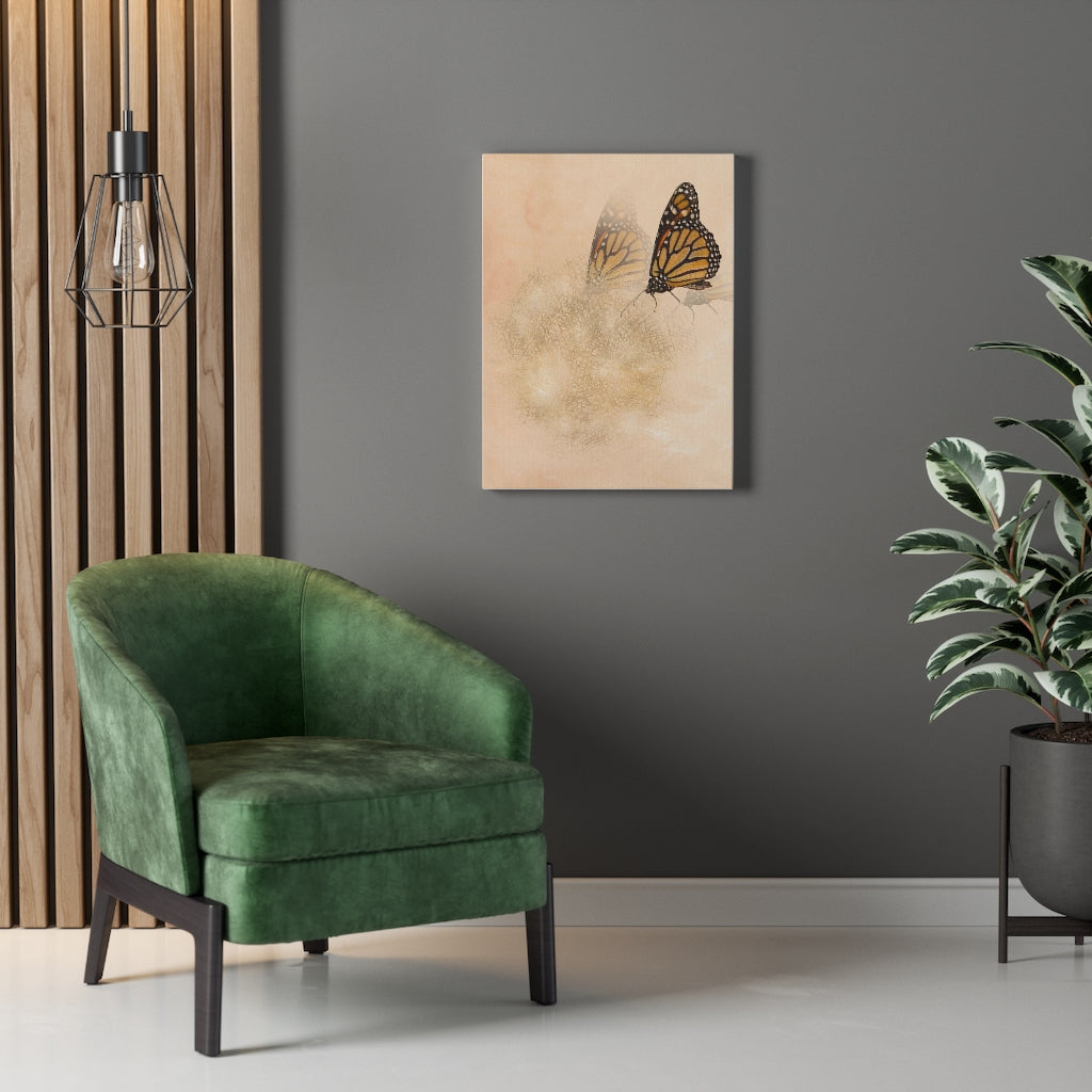 WHIMSICAL WALL CANVAS ART | Terracotta Gold Butterfly