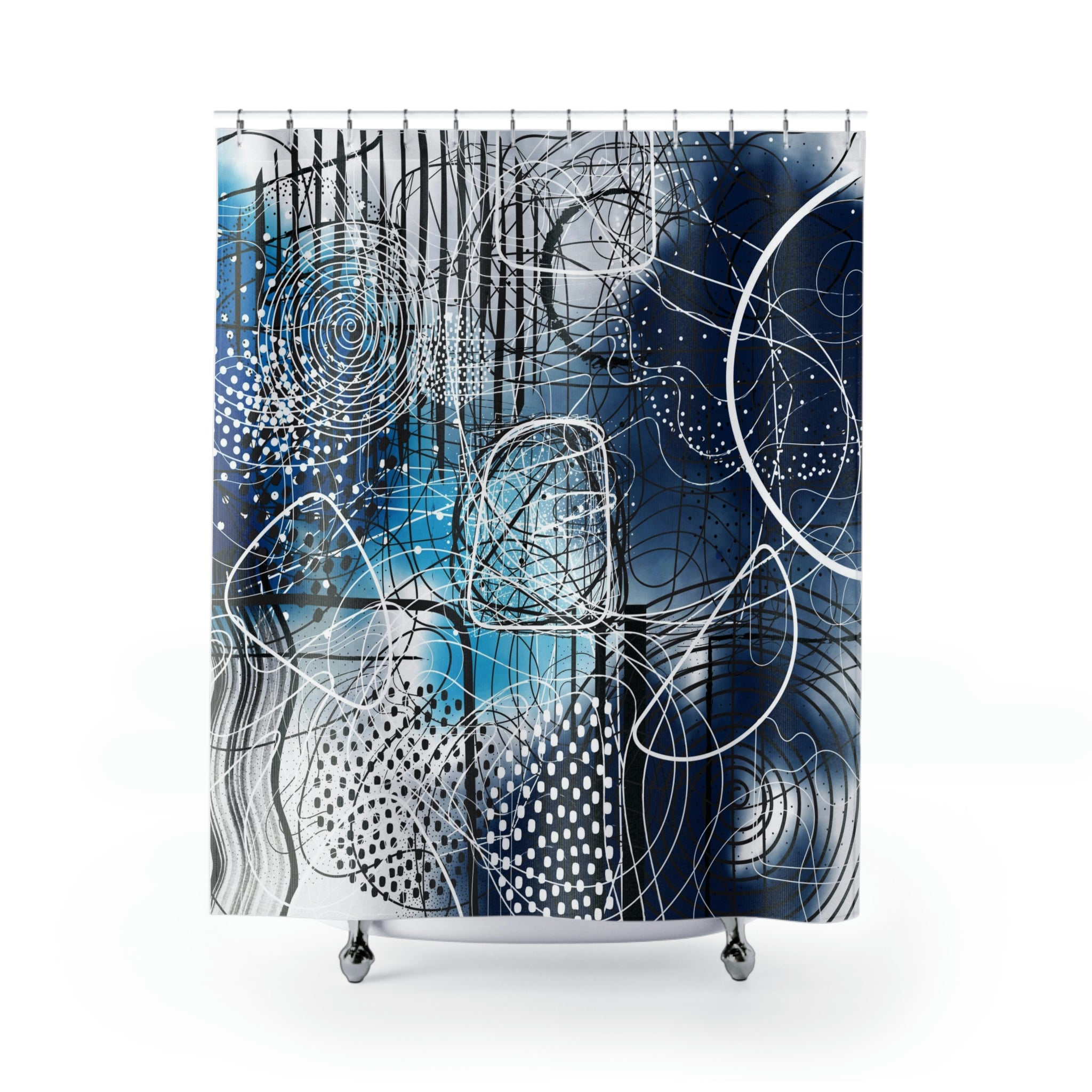 modern boho fabric shower curtain