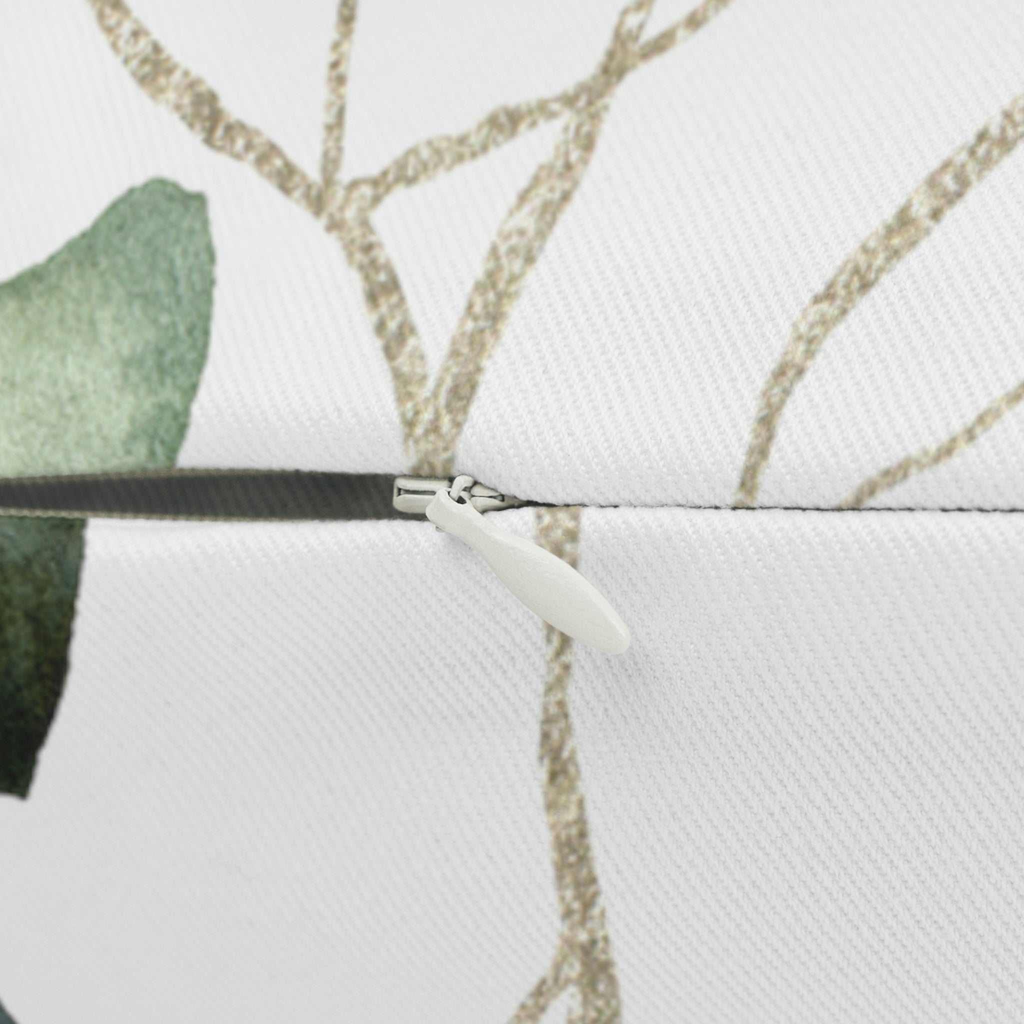 Eucalyptus Floral Lumbar Pillow | Sage Green White