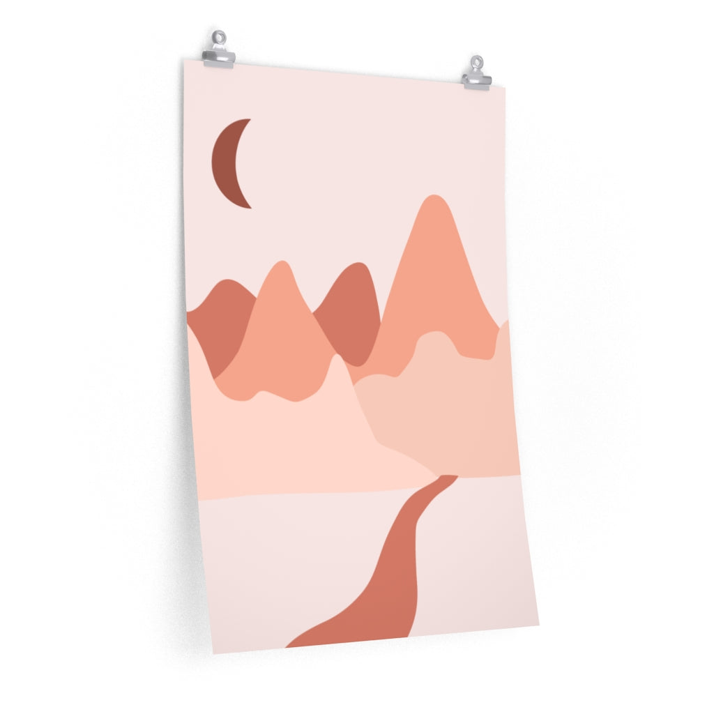 Mystic Bohemian Art | Southwestern Abstract | Pink Rust Moon | Art Print | Poster