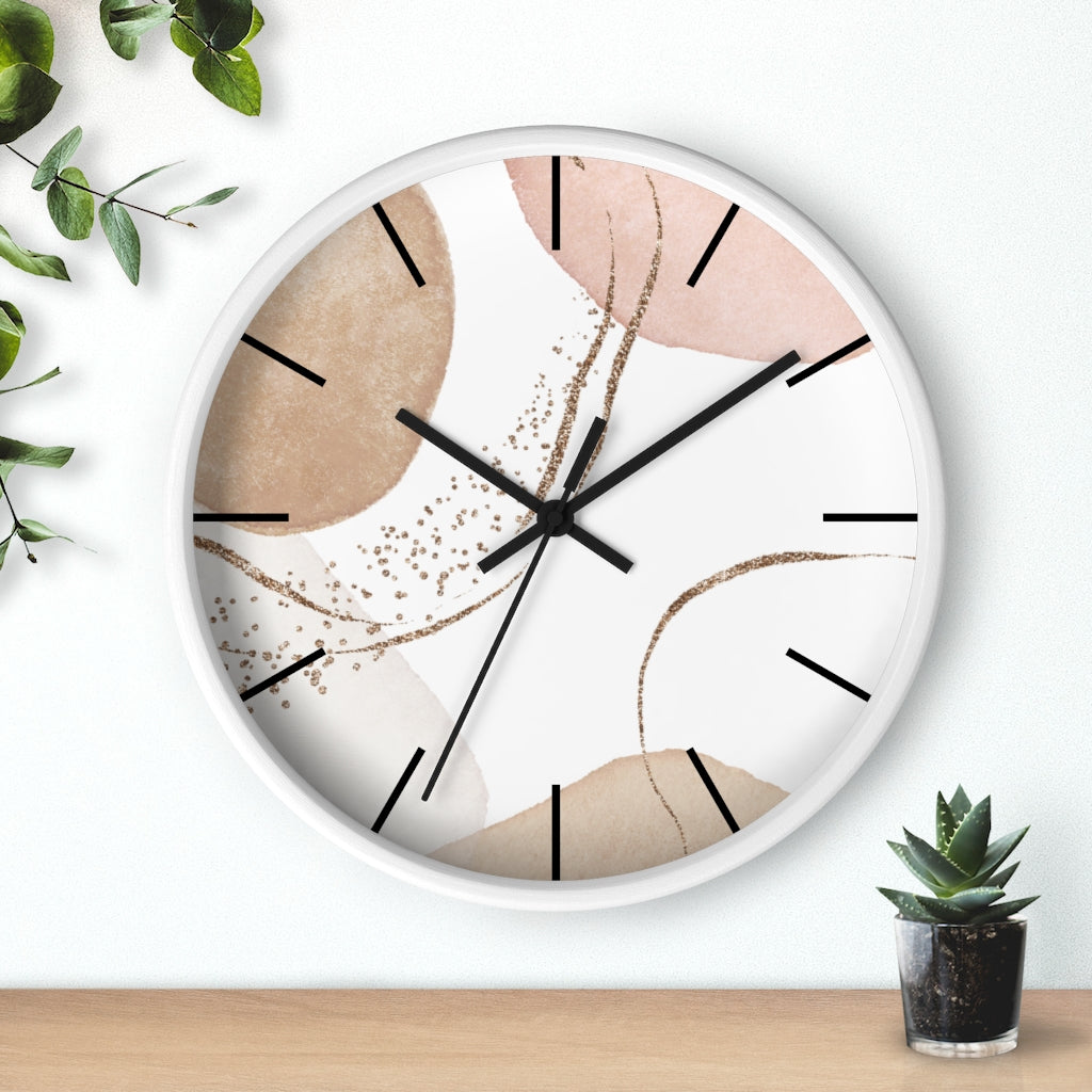 Wood, Wall Clock, Pastel, Blush Pink 10"