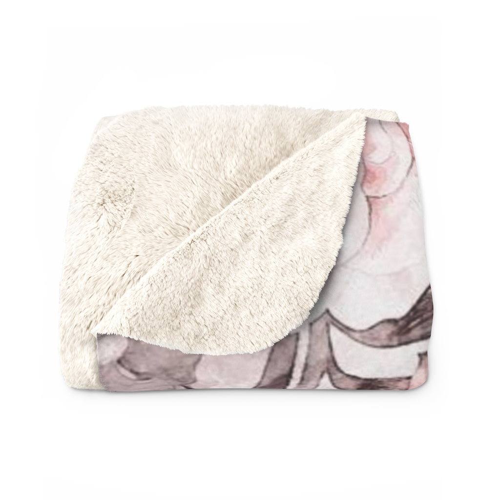 Floral Comfy Blanket | Pastel Pink Gold