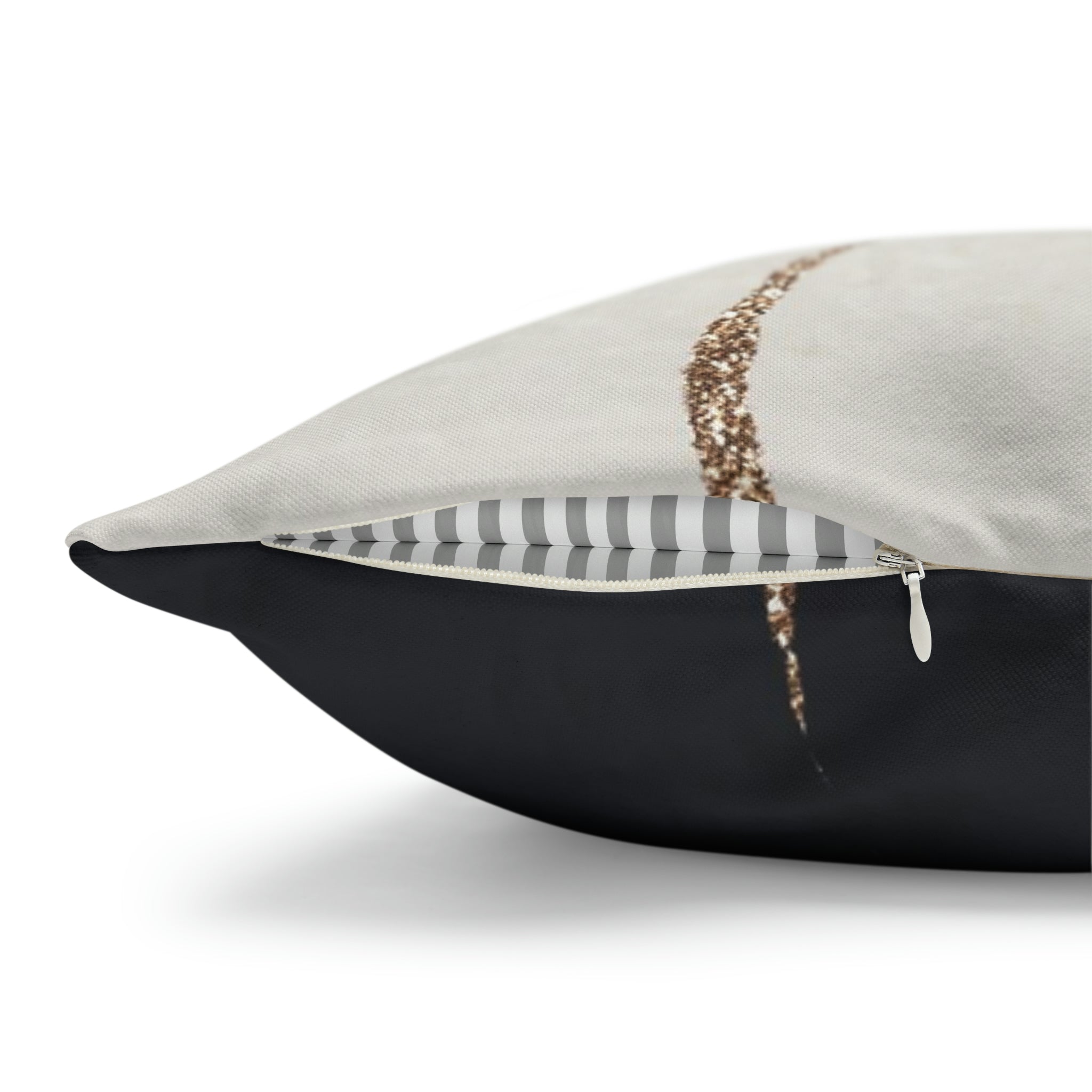 Abstract Boho Pillow Cover | Black Cream Beige