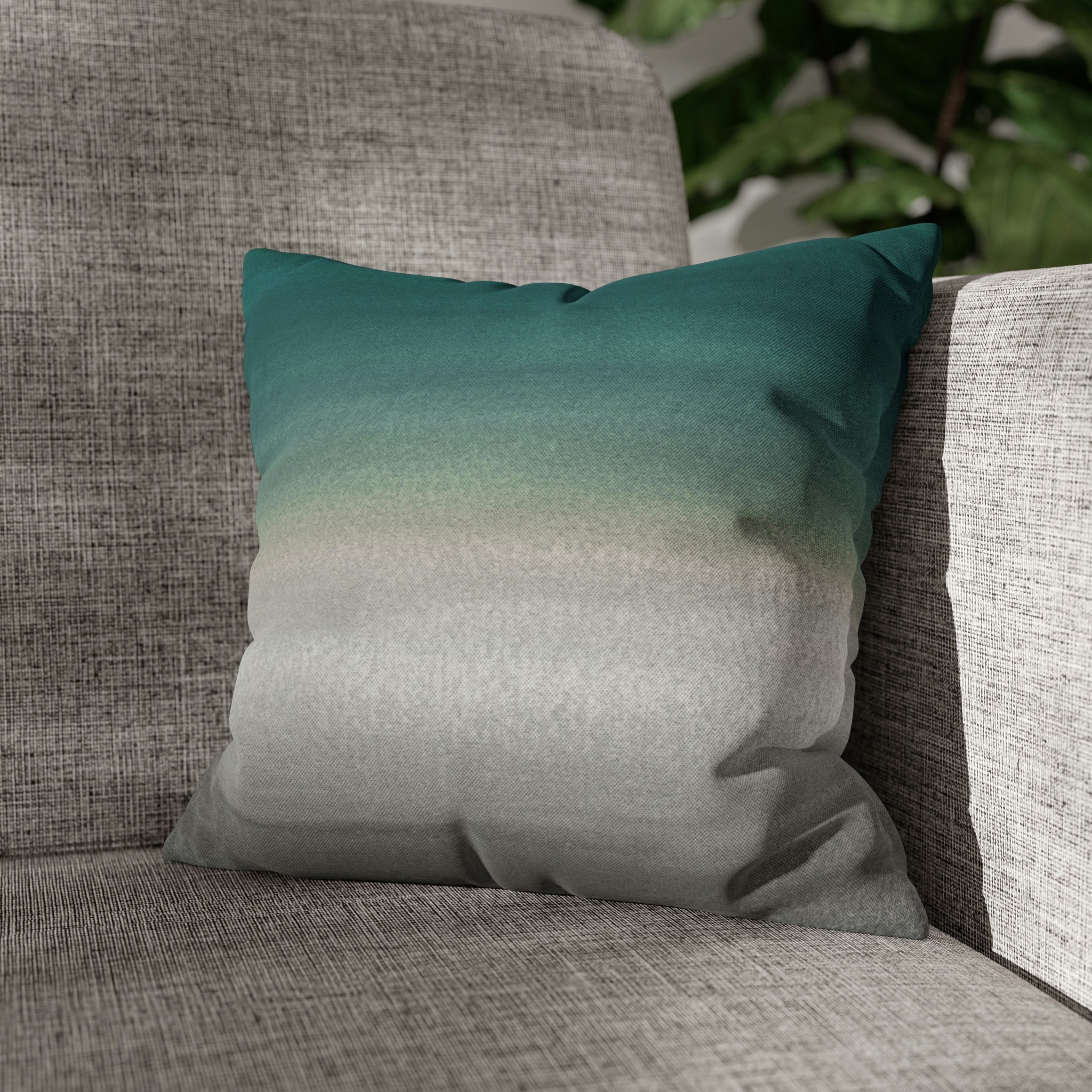 Abstract Boho Pillow Cover | Green Grey Gradient