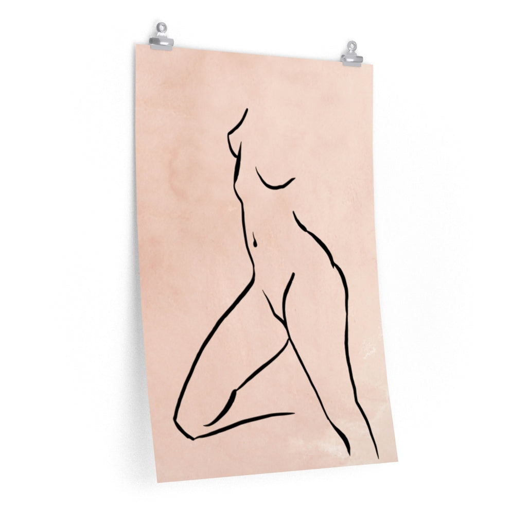 Female Art | Beige Black Art Print | Poster