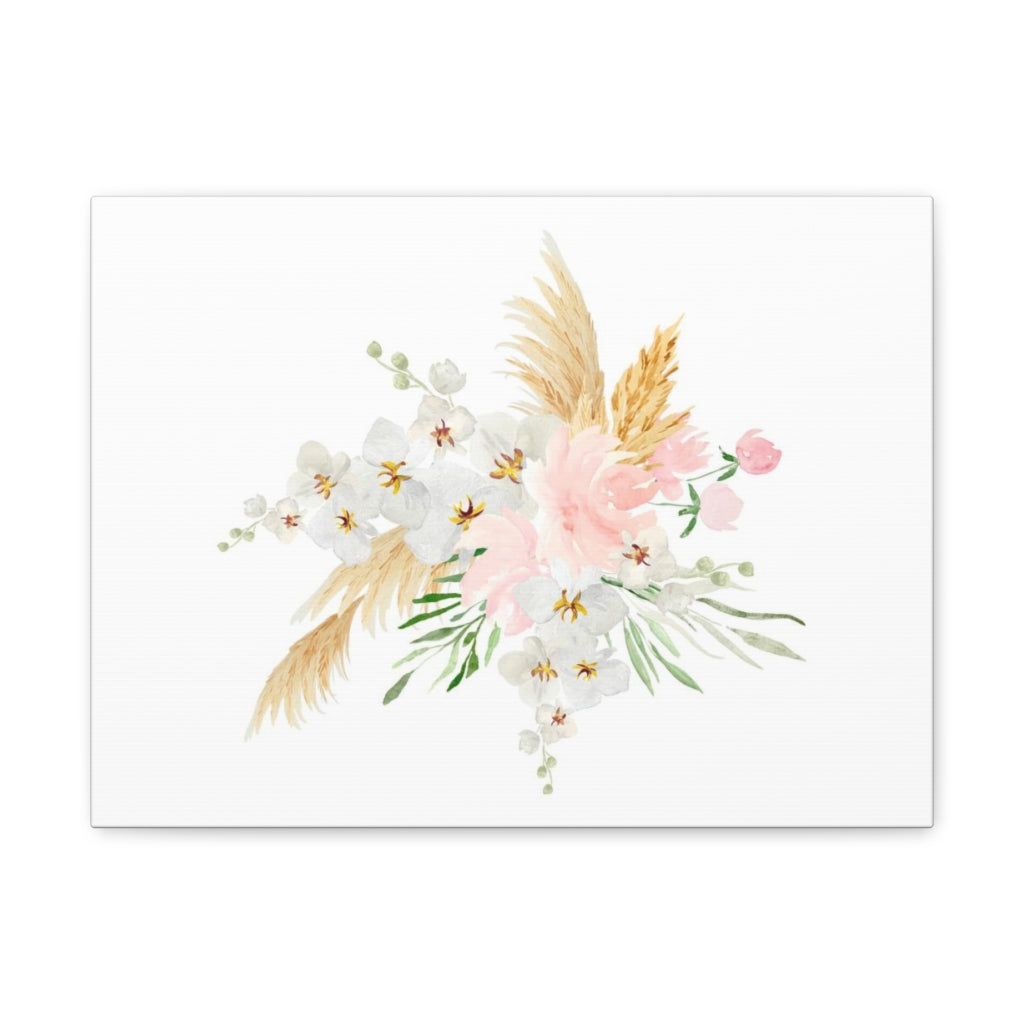 Floral Canvas Wall Art | White Tropical Floral