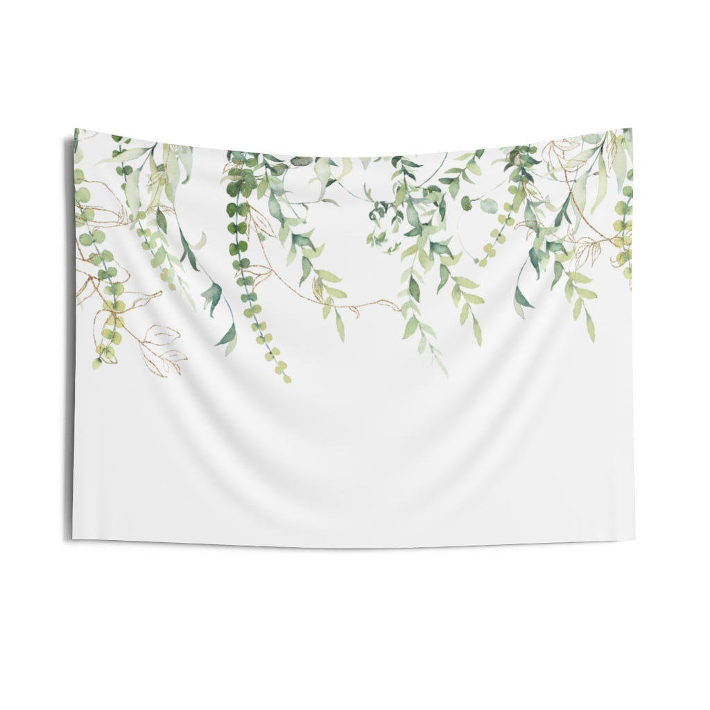 Eucalyptus Floral Tapestry, Green White