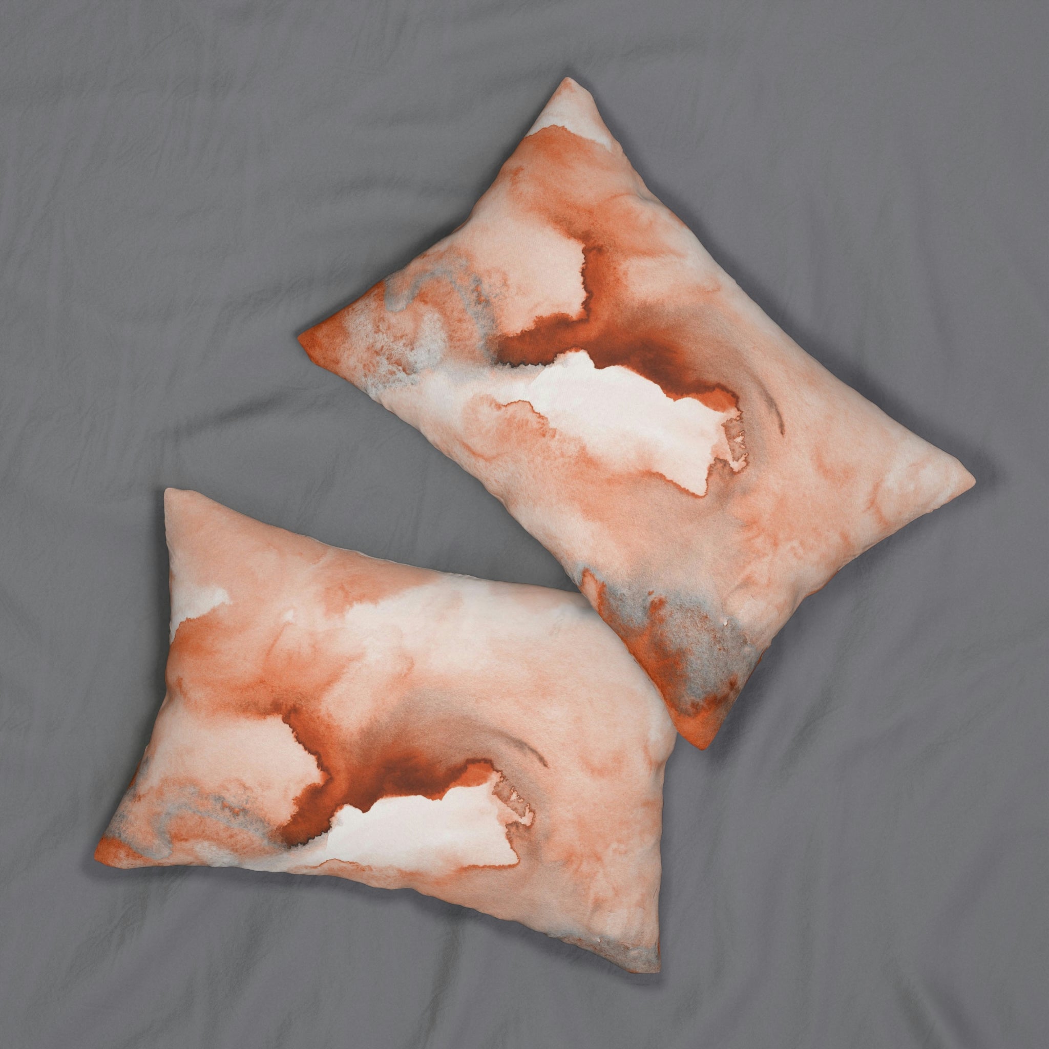 Abstract Lumbar Pillow | Neutral Earthy Peach Orange Ombre