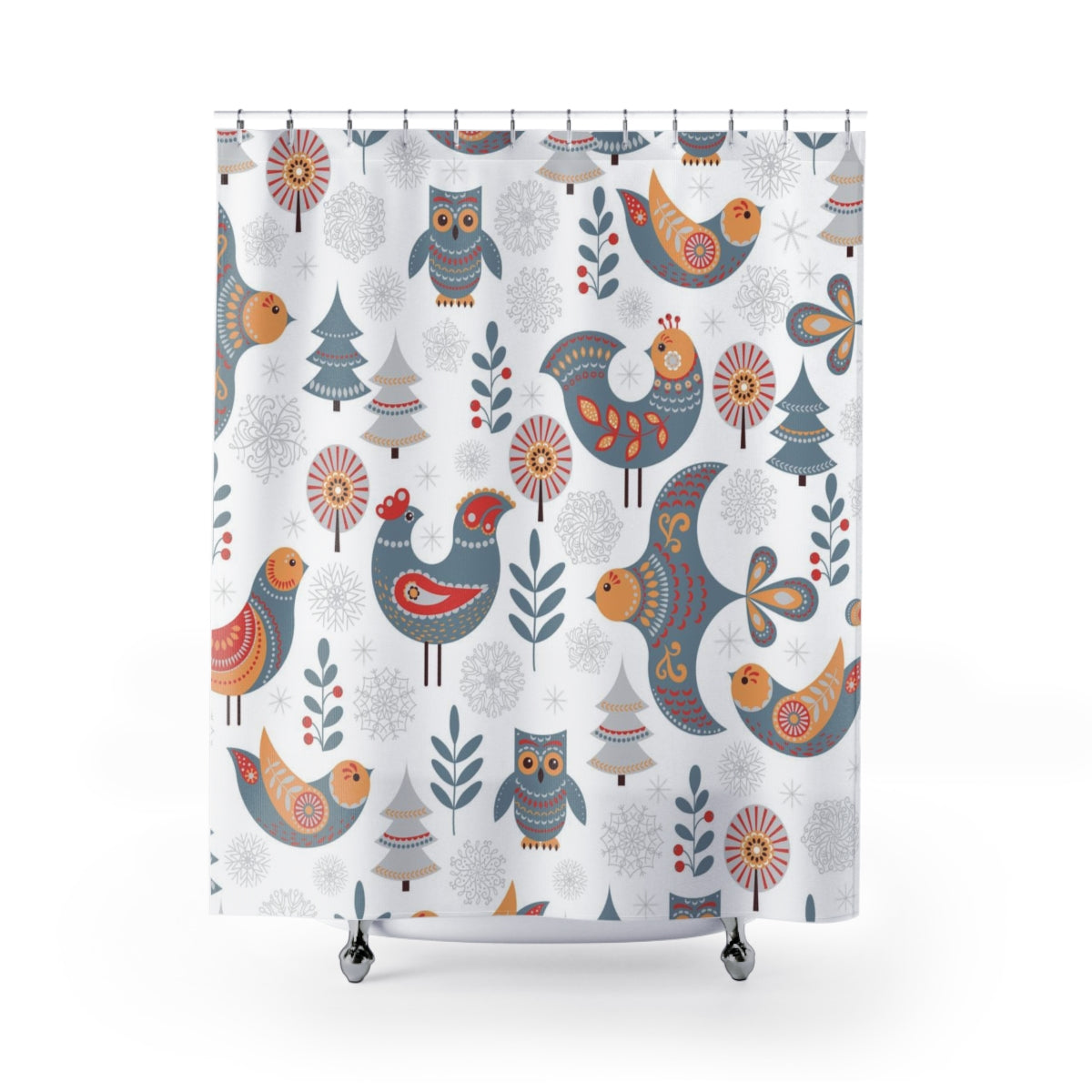 modern boho fabric shower curtain