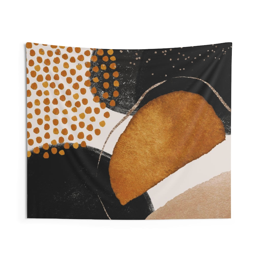 Abstract Tapestry | Yellow Rust Black Beige