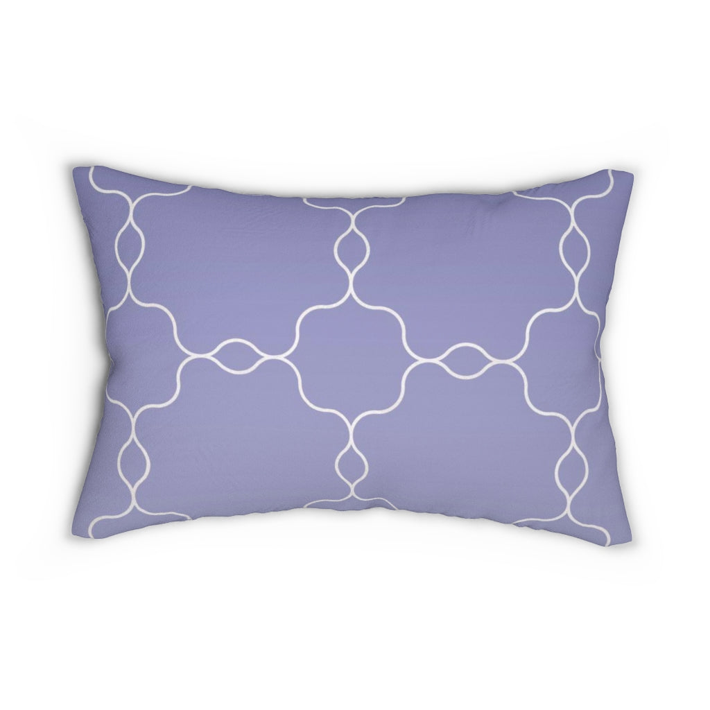 Geometric Boho Lumbar Pillow | Purple White