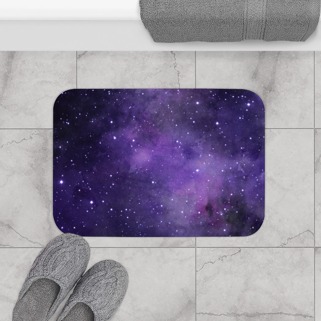 Cosmic Bath Mat | Deep Purple Sky Bathroom
