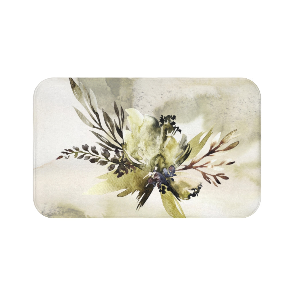 botanical green kitchen mat