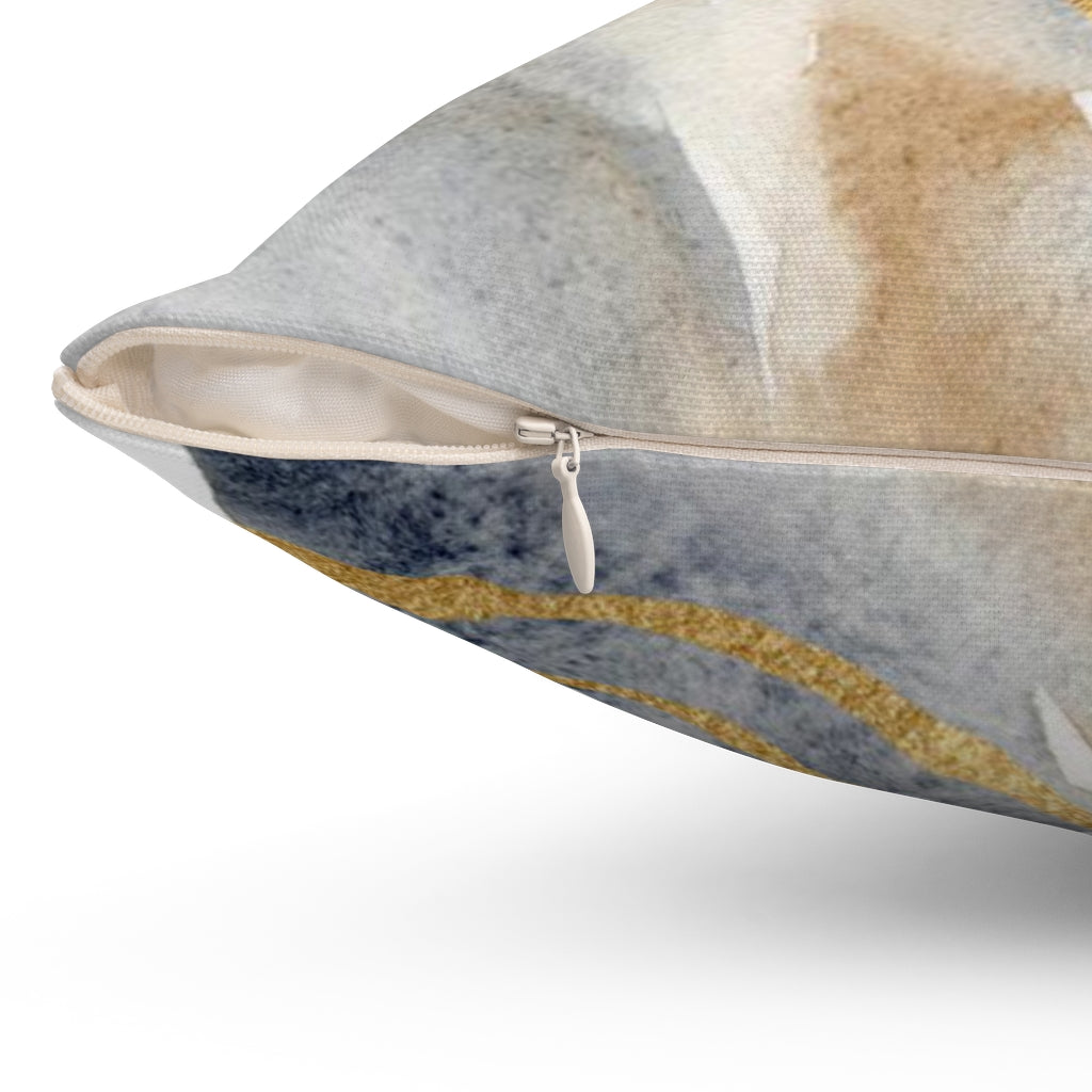 Abstract Pillow Cover | Black Beige Gold