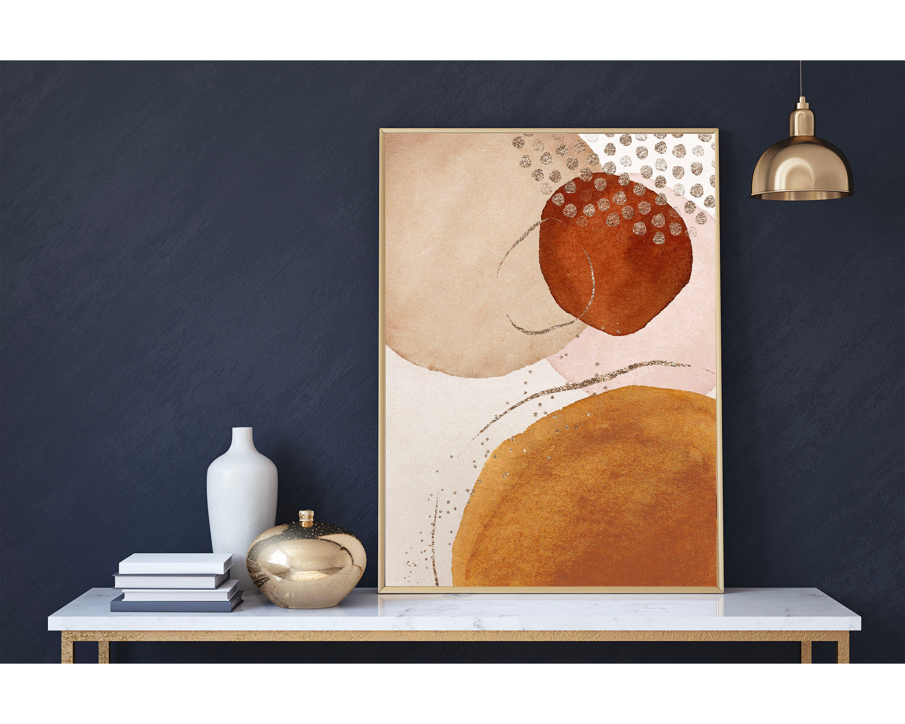 Rust Beige Abstract Art
