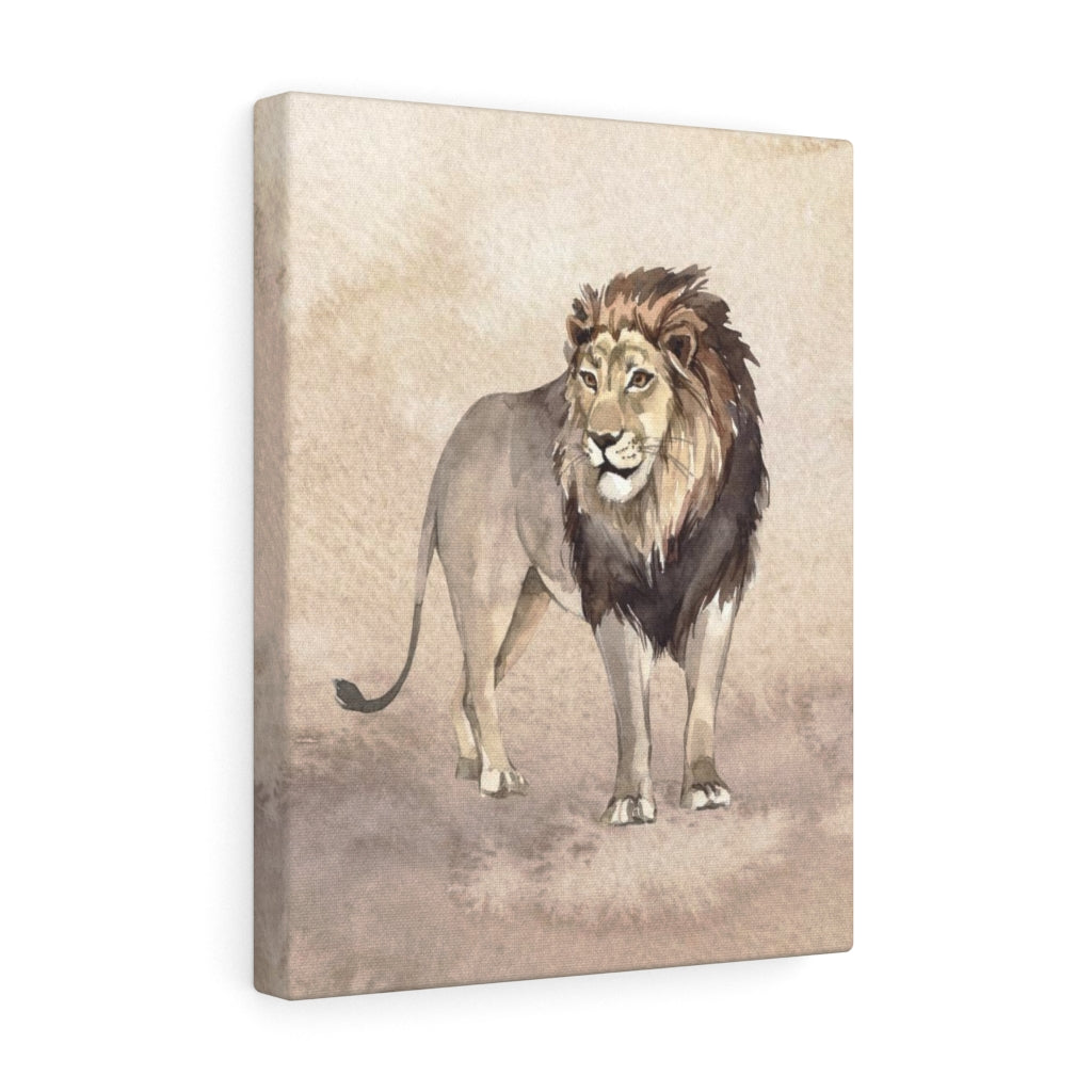 WHIMSICAL WALL CANVAS ART | Beige Watercolor Lion