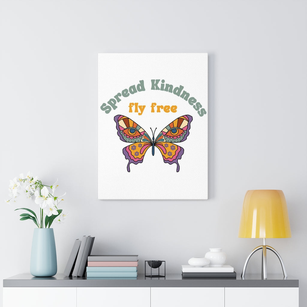 WITH SAYING WALL CANVAS ART | Green White Orange | Spread Kindness