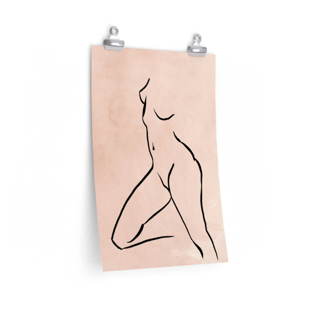 Female Art | Beige Black Art Print | Poster