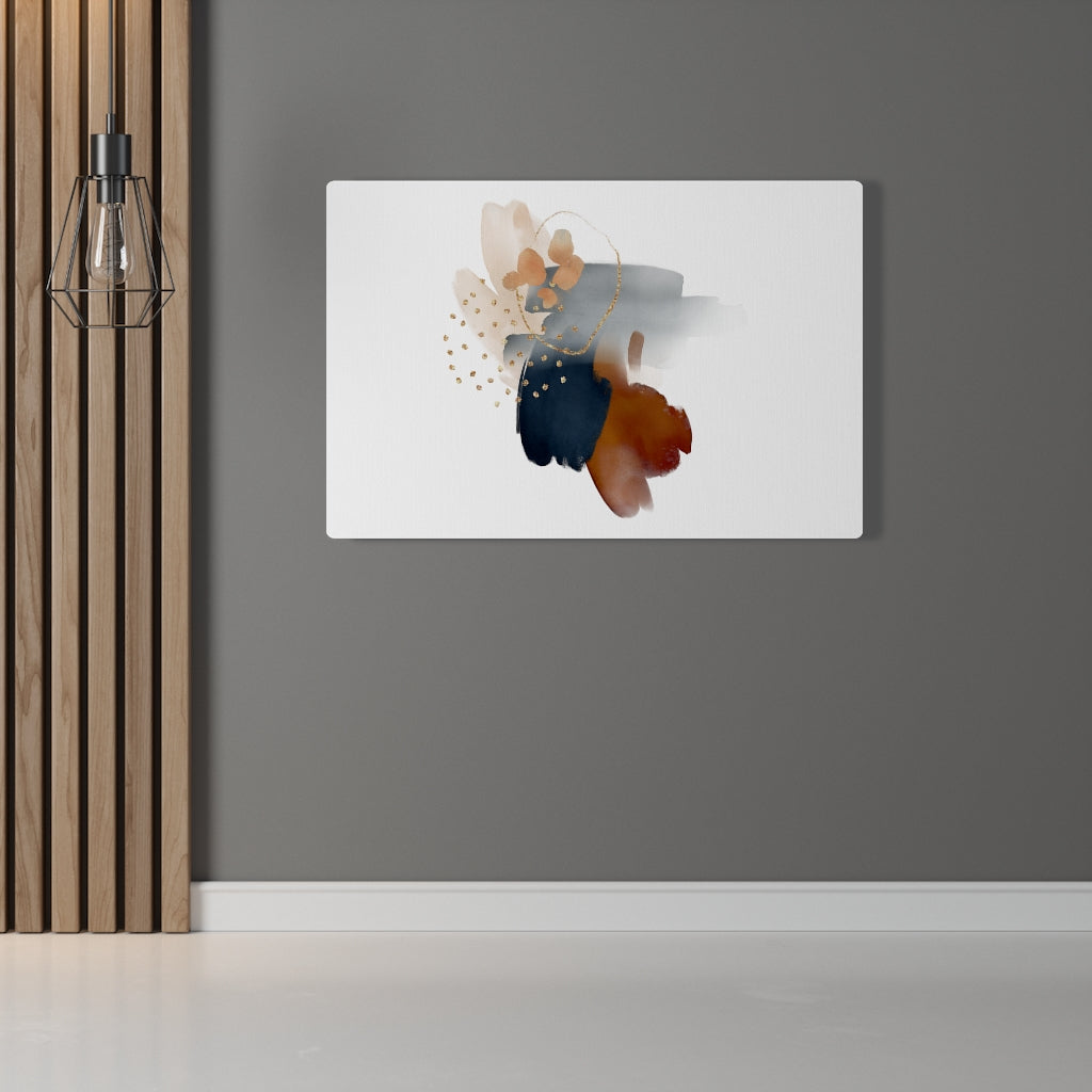 Abstract Canvas Art | Navy Blue White Grey Brown