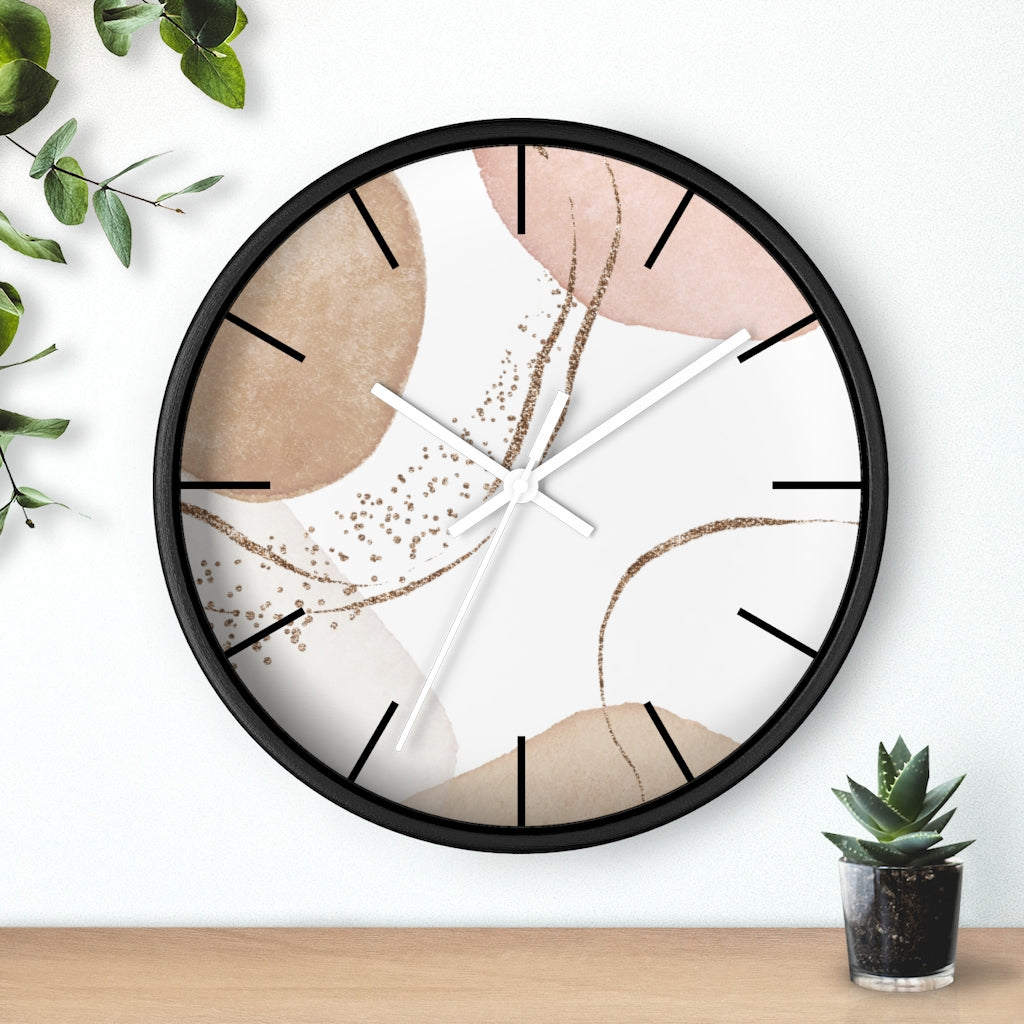 Wood, Wall Clock, Pastel, Blush Pink 10"