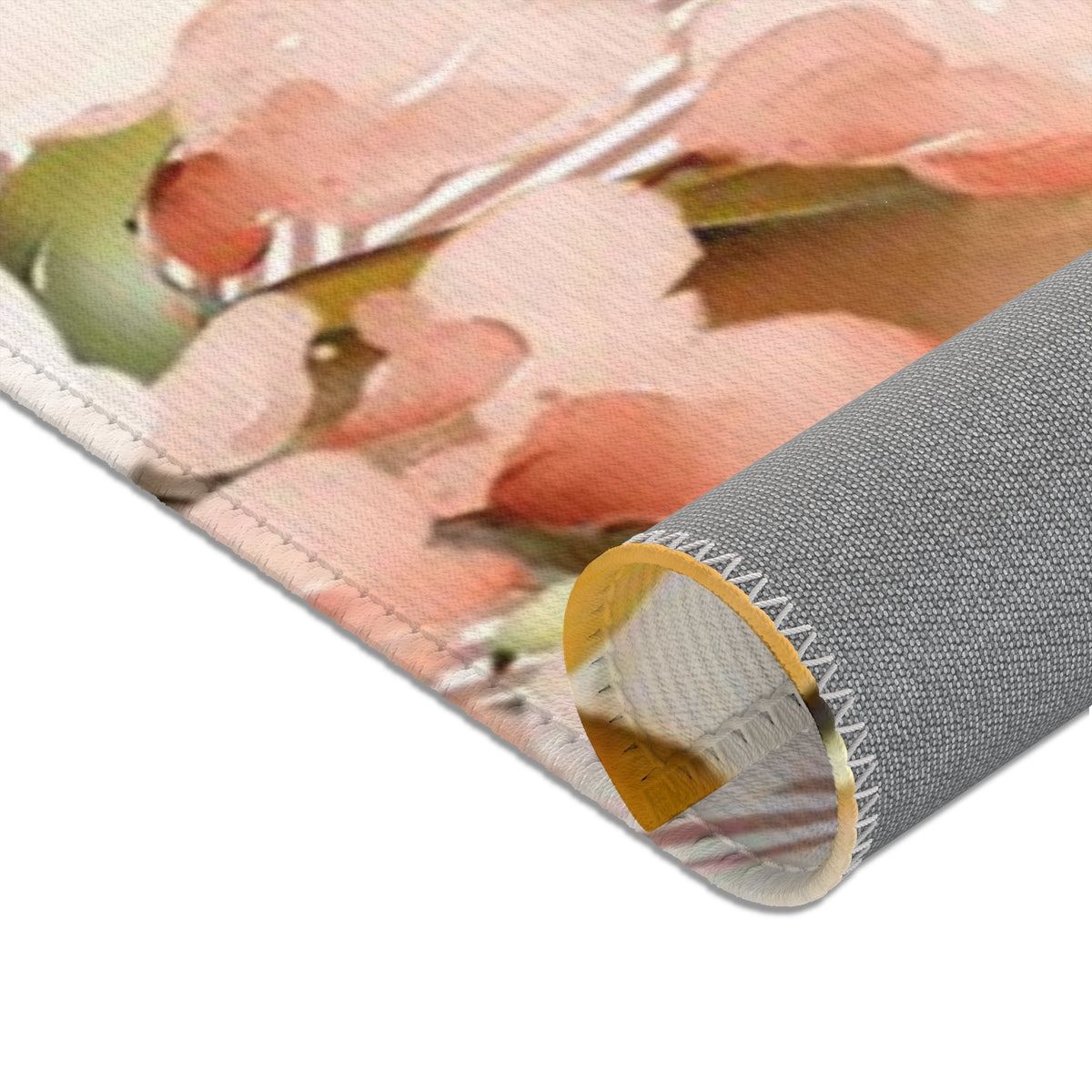 Floral Area Rug | Blush Pink Peach Blossoms