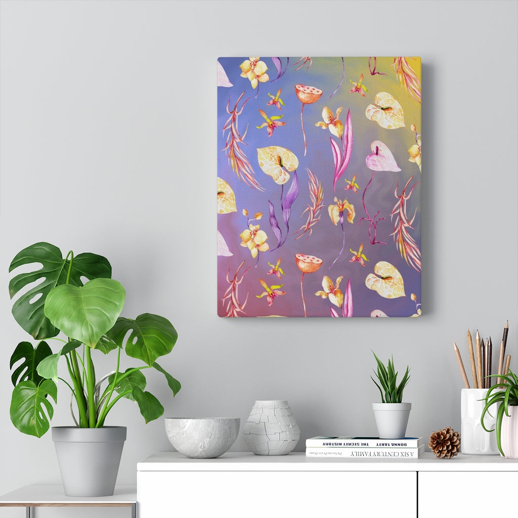 FLORAL CANVAS ART | Purple Yellow Orchid