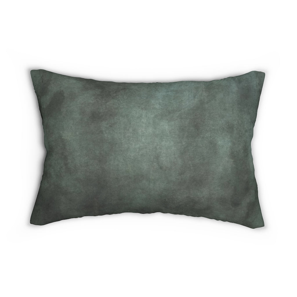 Abstract Boho Lumbar Pillow | Grey Green