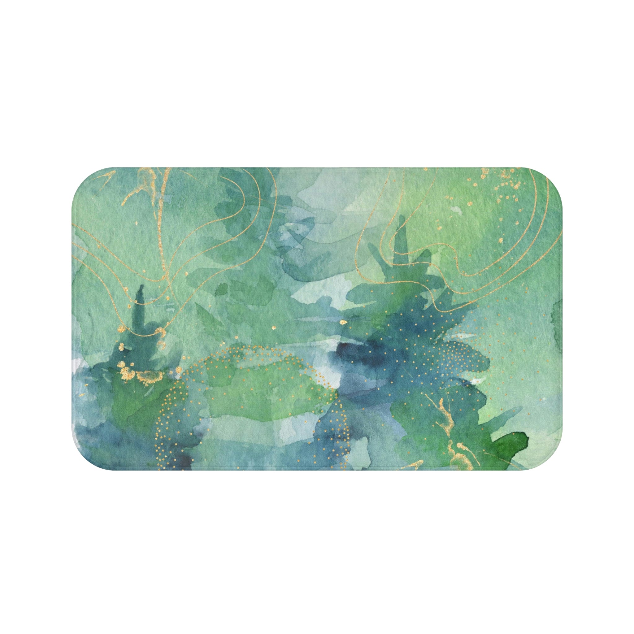 botanical green kitchen mat