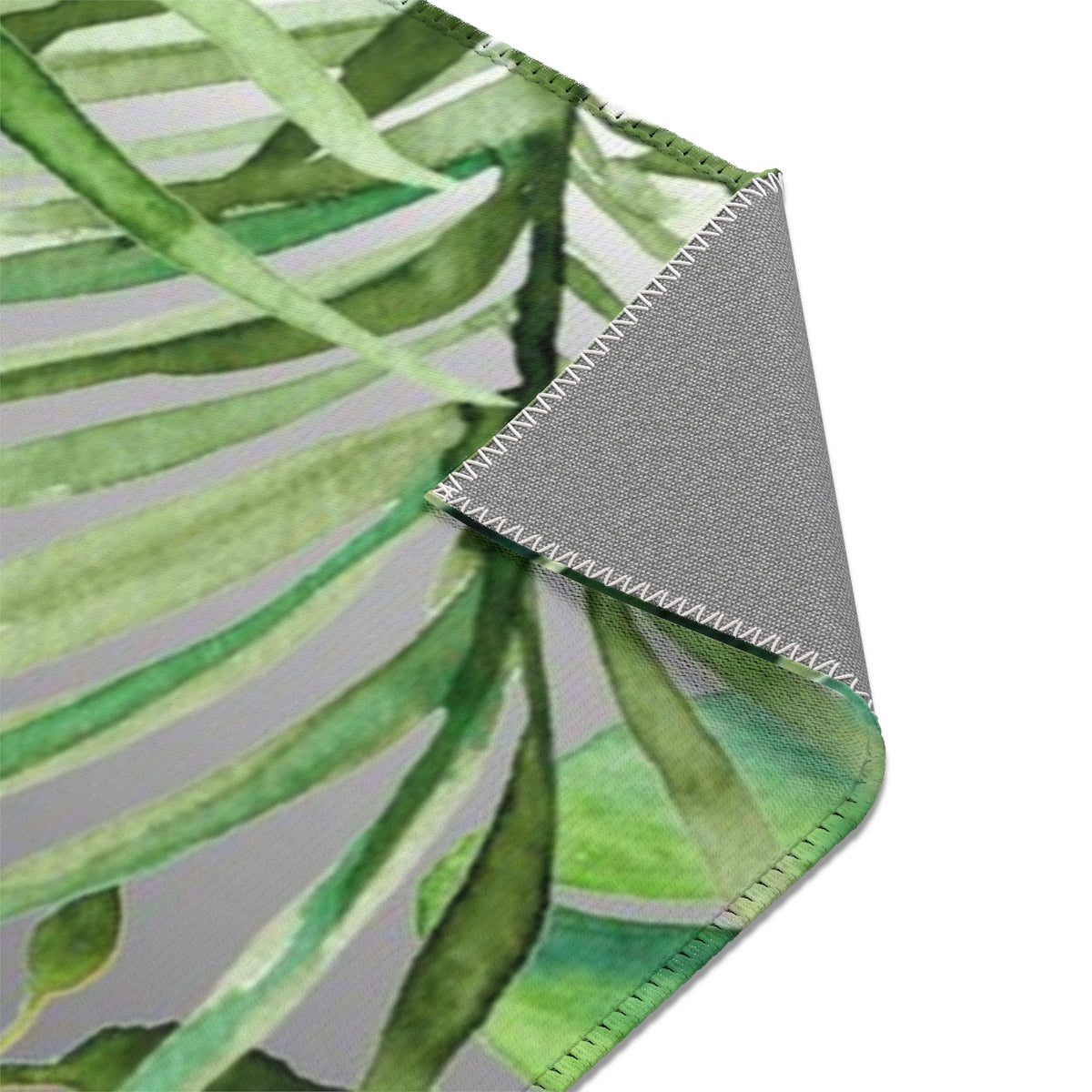 Floral Area Rug | Green Gray Jungle Leaves