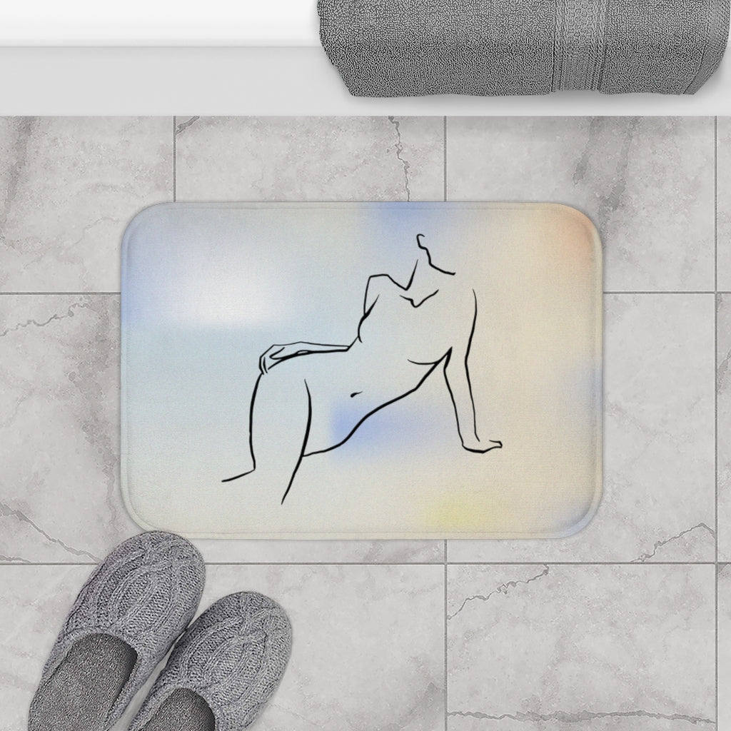 Bath Mat | Boho Female Line Art