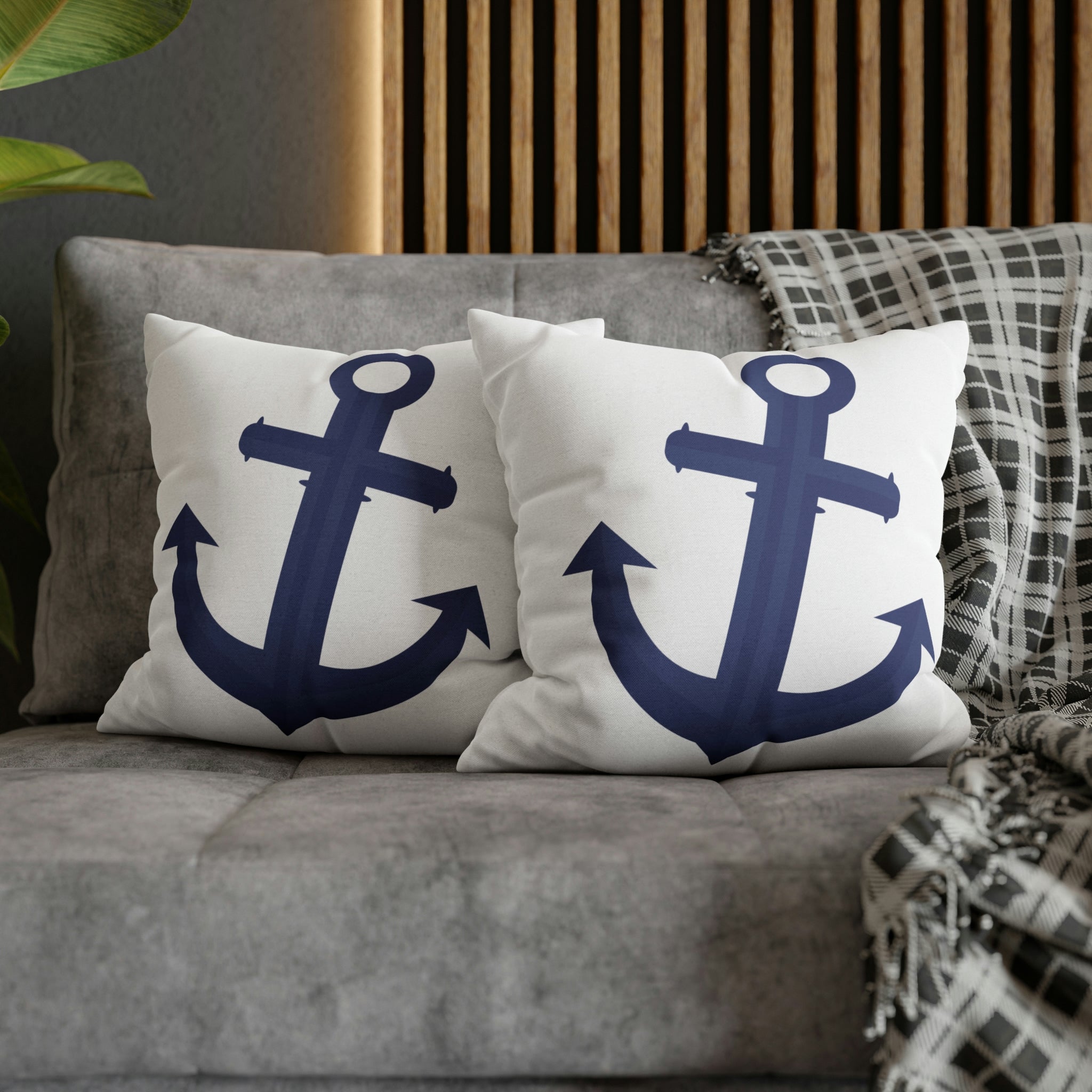 Boho Pillow Cover | Blue Anchor