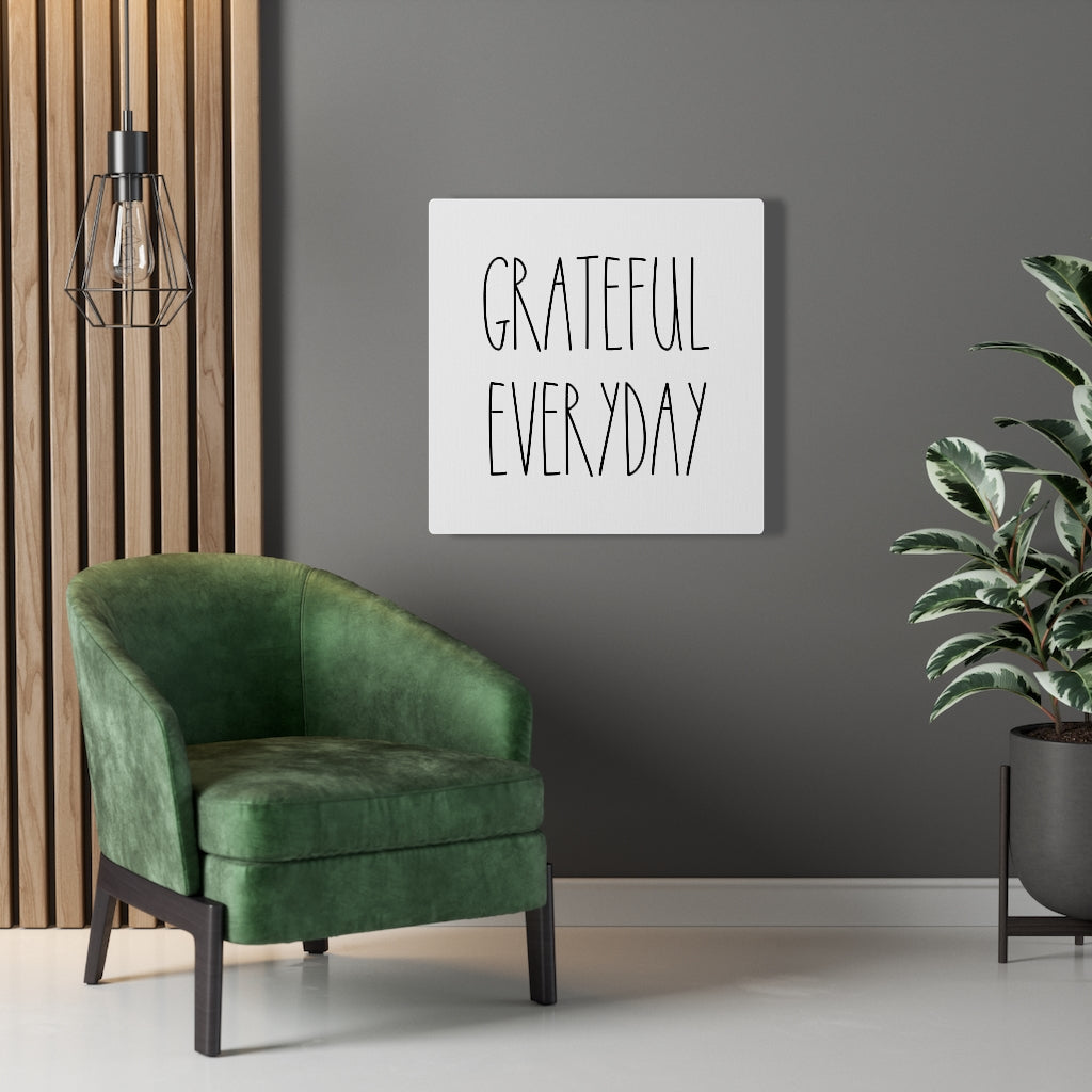 WITH SAYING WALL CANVAS ART | Black White | Grateful Everyday