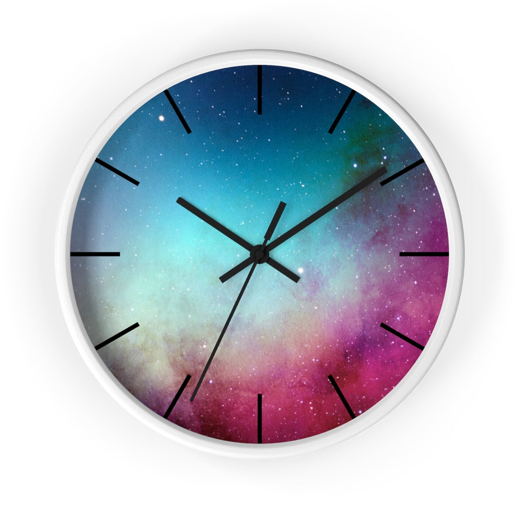 Turquoise Pink Ombre 10" Wood Wall Clock