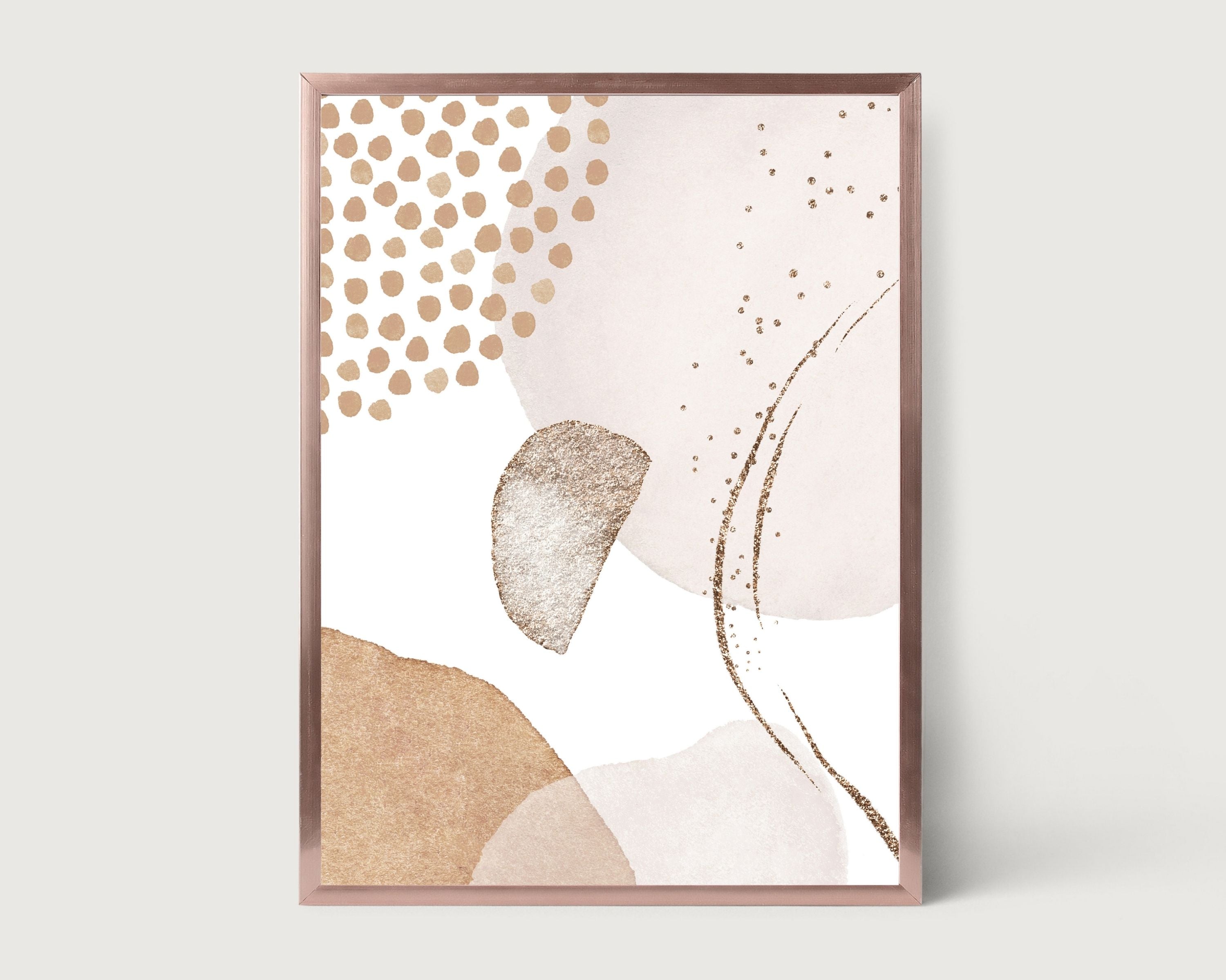 Abstract Boho Art Prints | Beige Cream