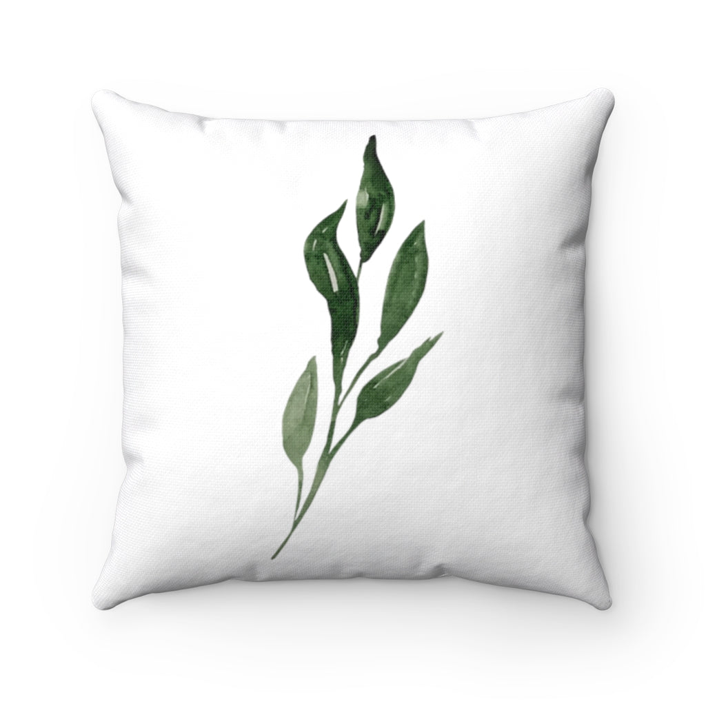 Boho Pillow Cover | Green Leaves