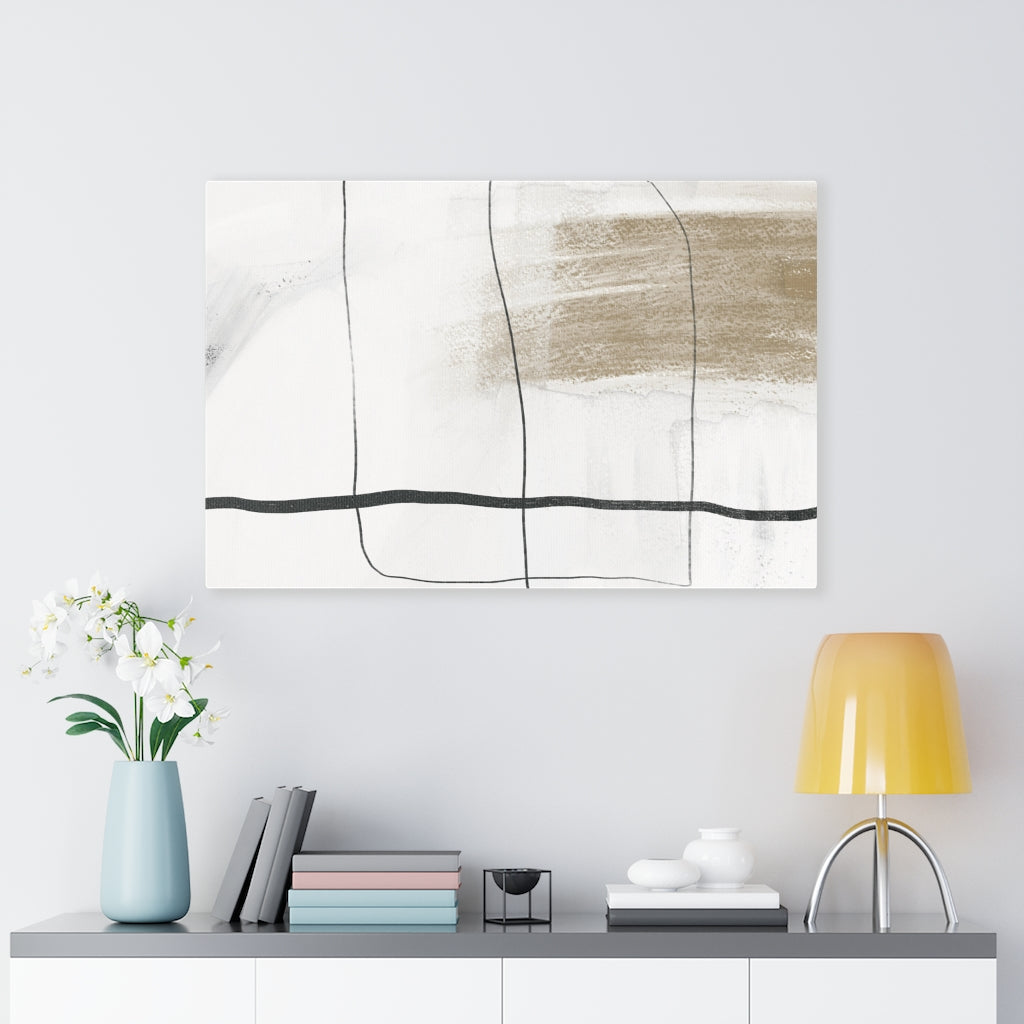 ABSTRACT WALL CANVAS ART | Brown Beige Black