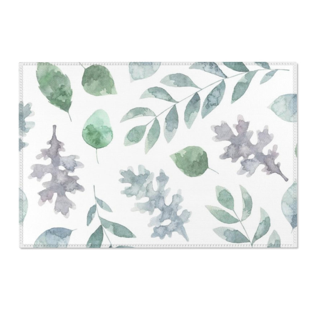 Boho Area Rug | Eucalyptus Watercolor Green