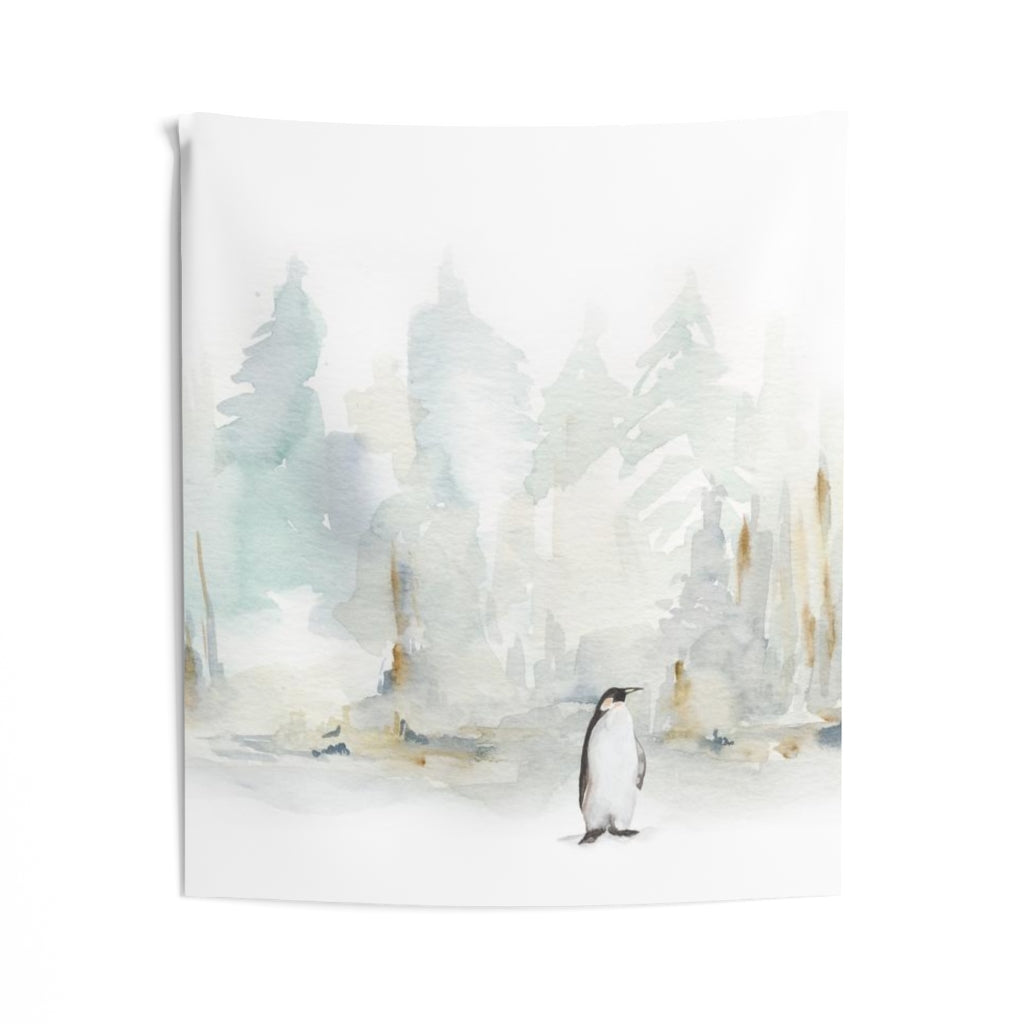 Landscape Tapestry | Winter Penguin Blue White