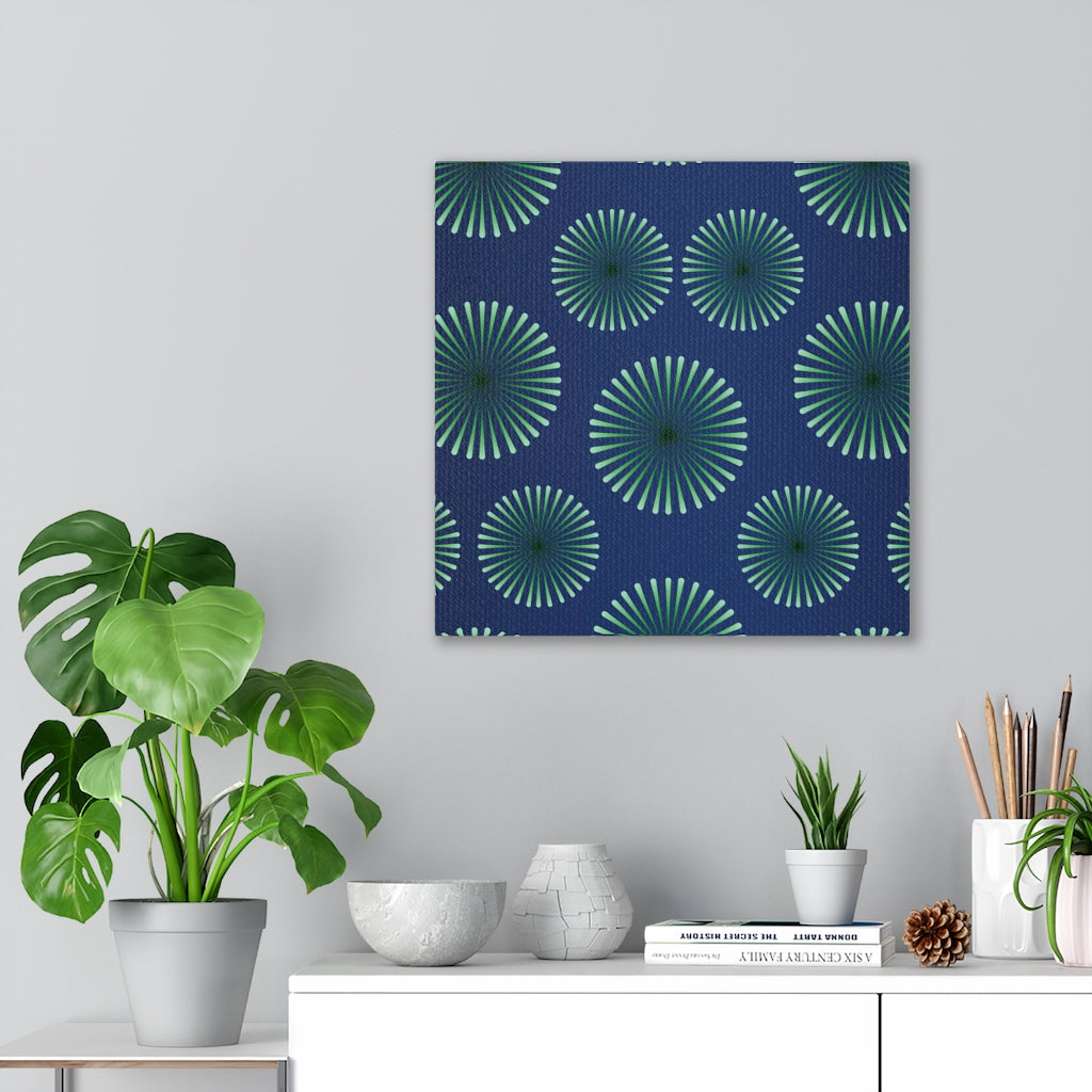 GEOMETRIC CANVAS ART | Blue Green Circles