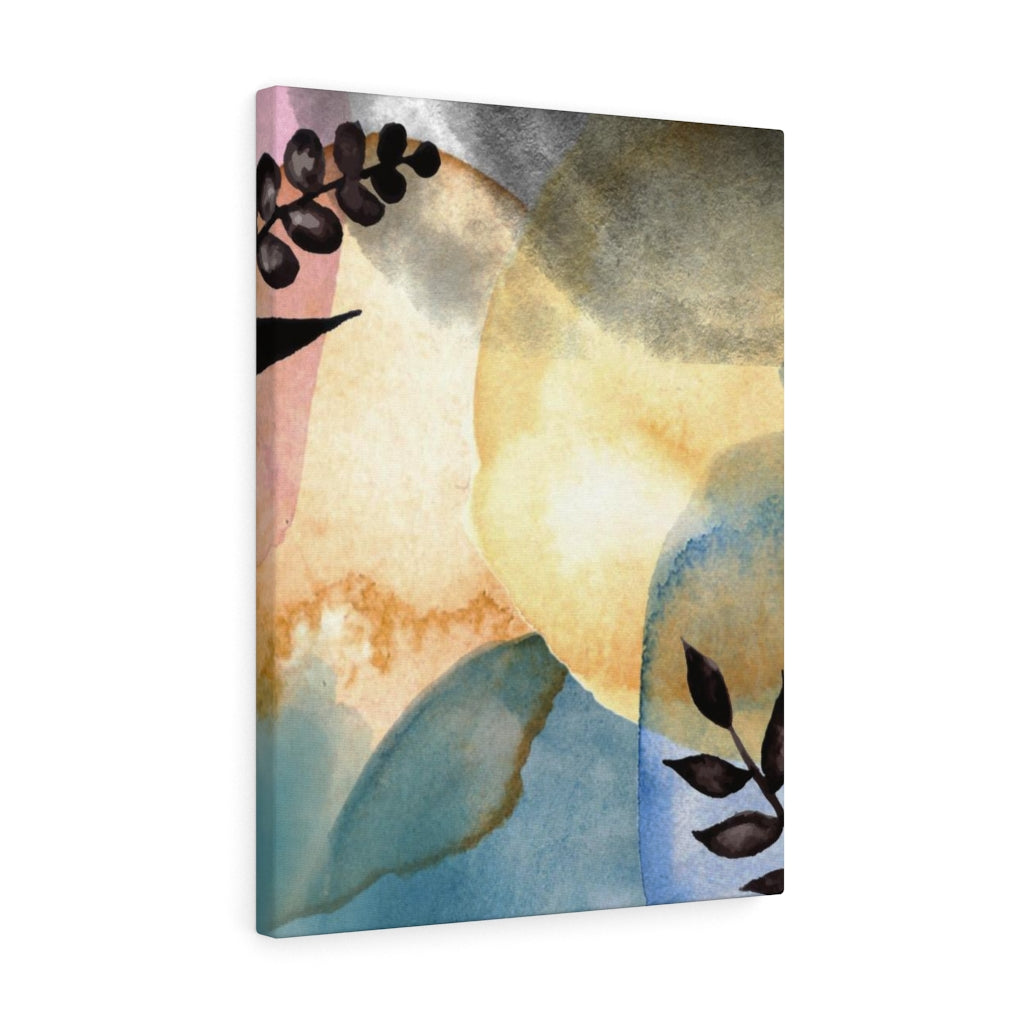 FLORAL WALL CANVAS ART | Yellow Black Blue