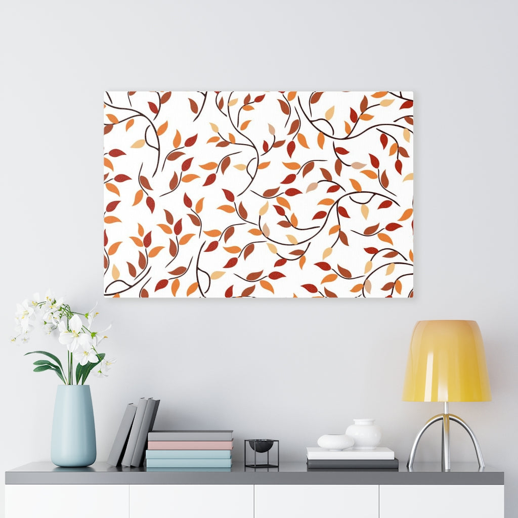 FLORAL WALL CANVAS ART | Red Orange White