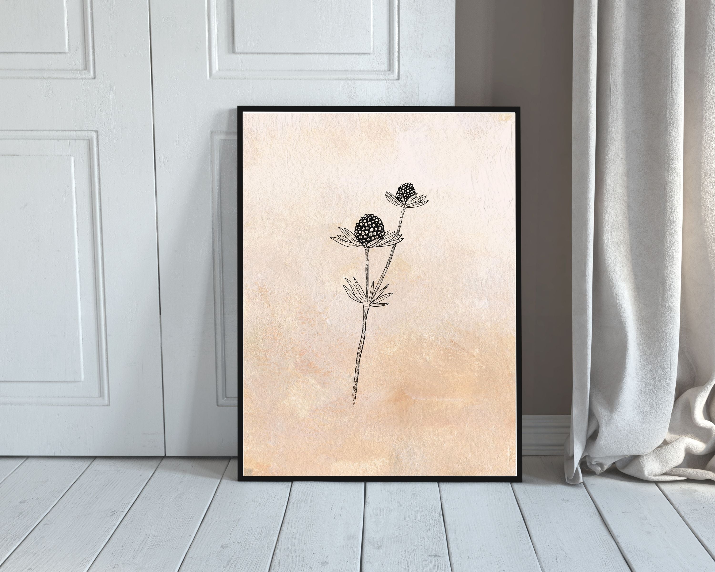 Abstract Terracotta Art Prints | Cream Beige Flower