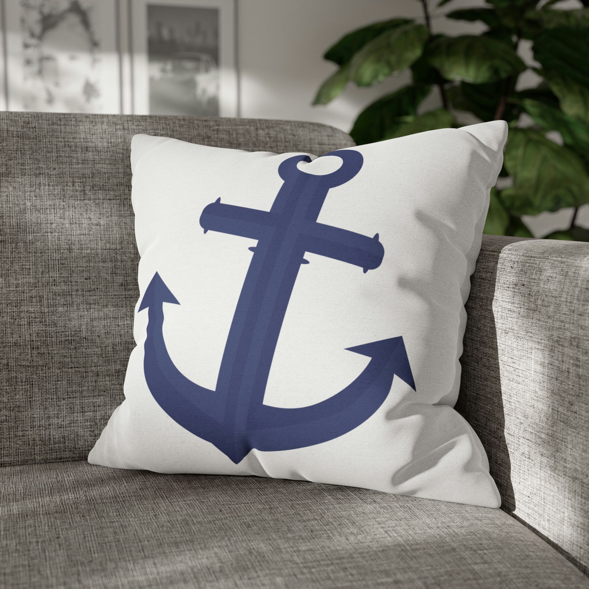 Boho Pillow Cover | Blue Anchor