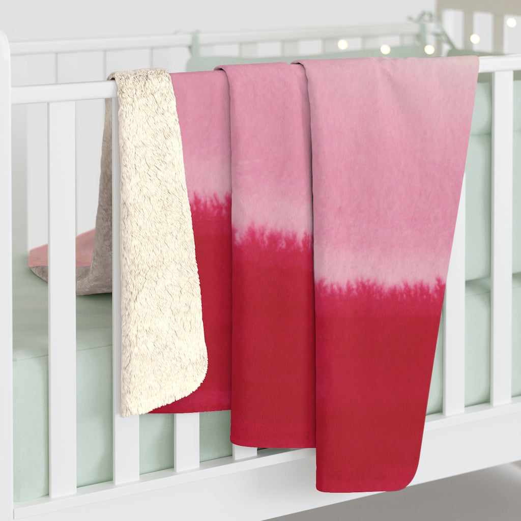 Boho chic, Red Dusty Blush Pink, Ombre Abstract Blanket,