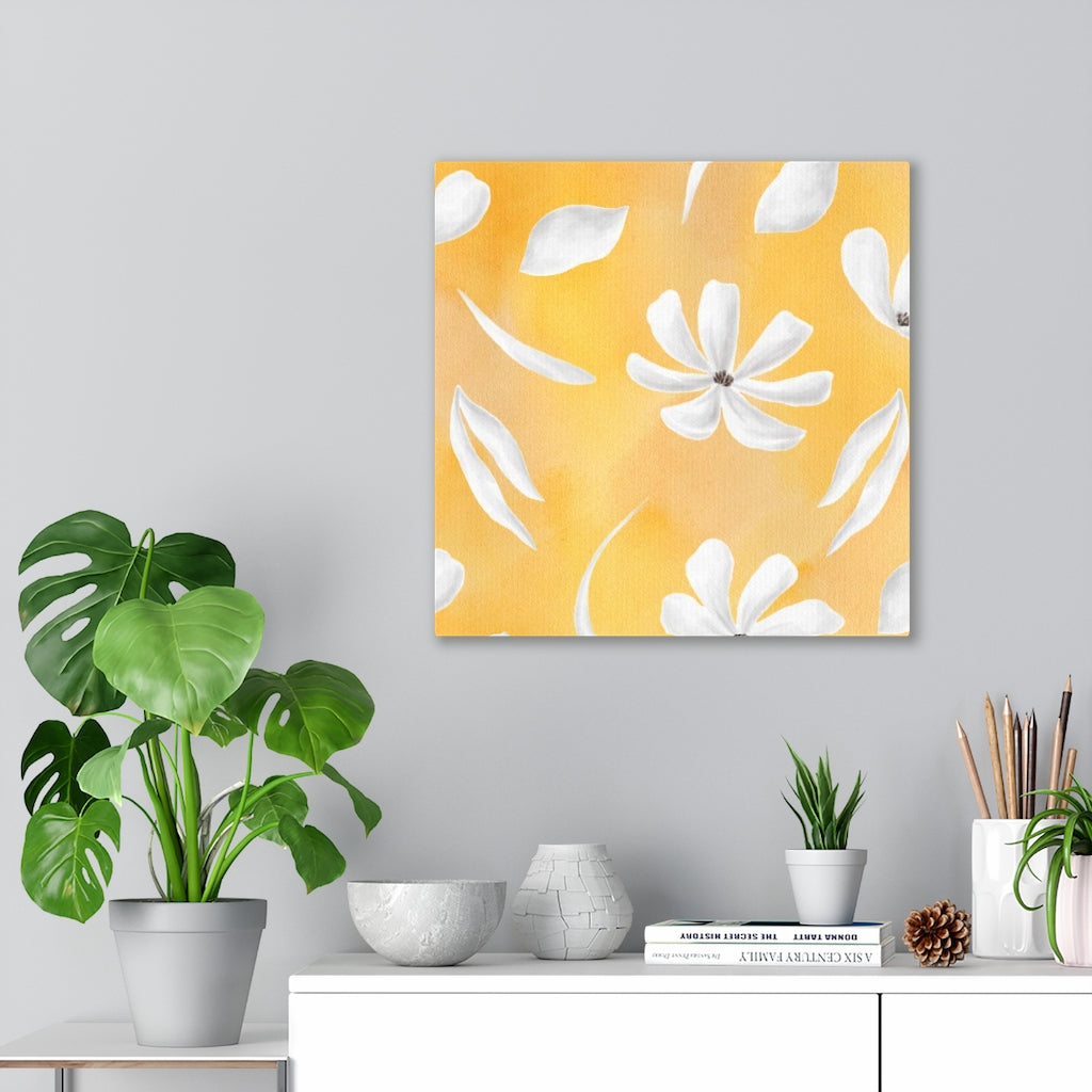 FLORAL CANVAS ART | White Canary Yellow