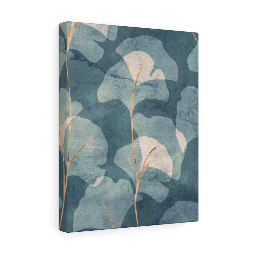 FLORAL WALL CANVAS ART | Blue Beige Ginko