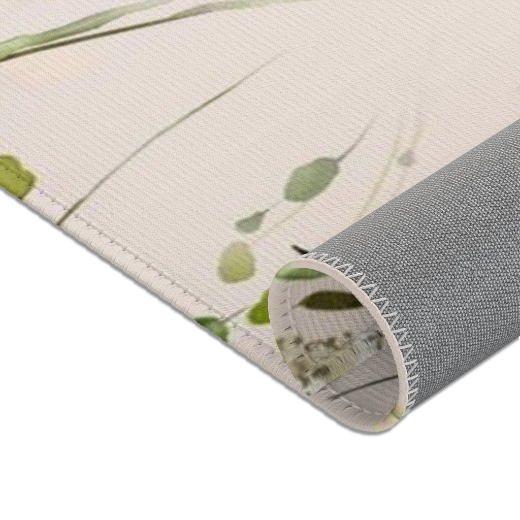 Floral Area Rug | Beige White Pink